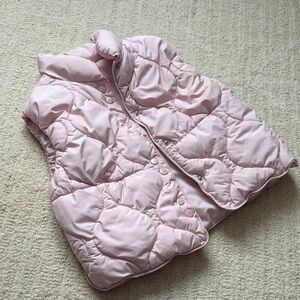 Zara powder pink puffer vest